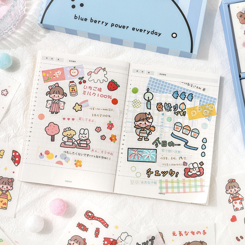 100 sticker cute hình dán dễ thương miếng dán công chúa trang trí sổ planner bullet journal dụng cụ dán  Ricky Girl