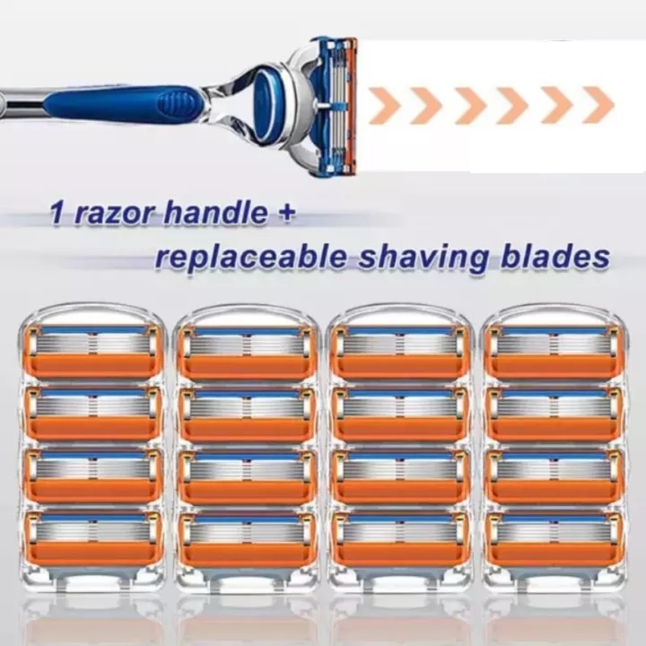 Bộ dao cạo râu và 4 lưỡi cạo thay thế dành cho gullette fusion 5