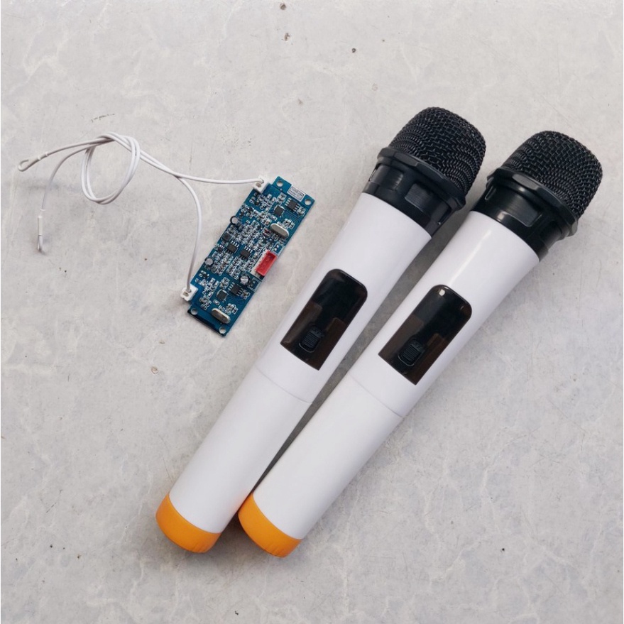 Micro loa kéo Sóng UHF - Bộ 2 micro cho loa kéo trắng bo mạch rời.