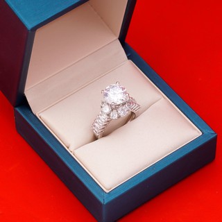 Nhẫn nữ đính đá baguette rất sáng JK Silver, đá sáng đem lại độ bền cao-Nhan2101