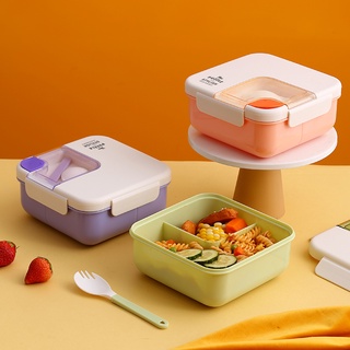 XINGCHENGHộp cơm hộp cơm lock and lock lunch box hộp cơm dễ thương hộp đựng cơm cho bé đi học gửi thìa 1100ML