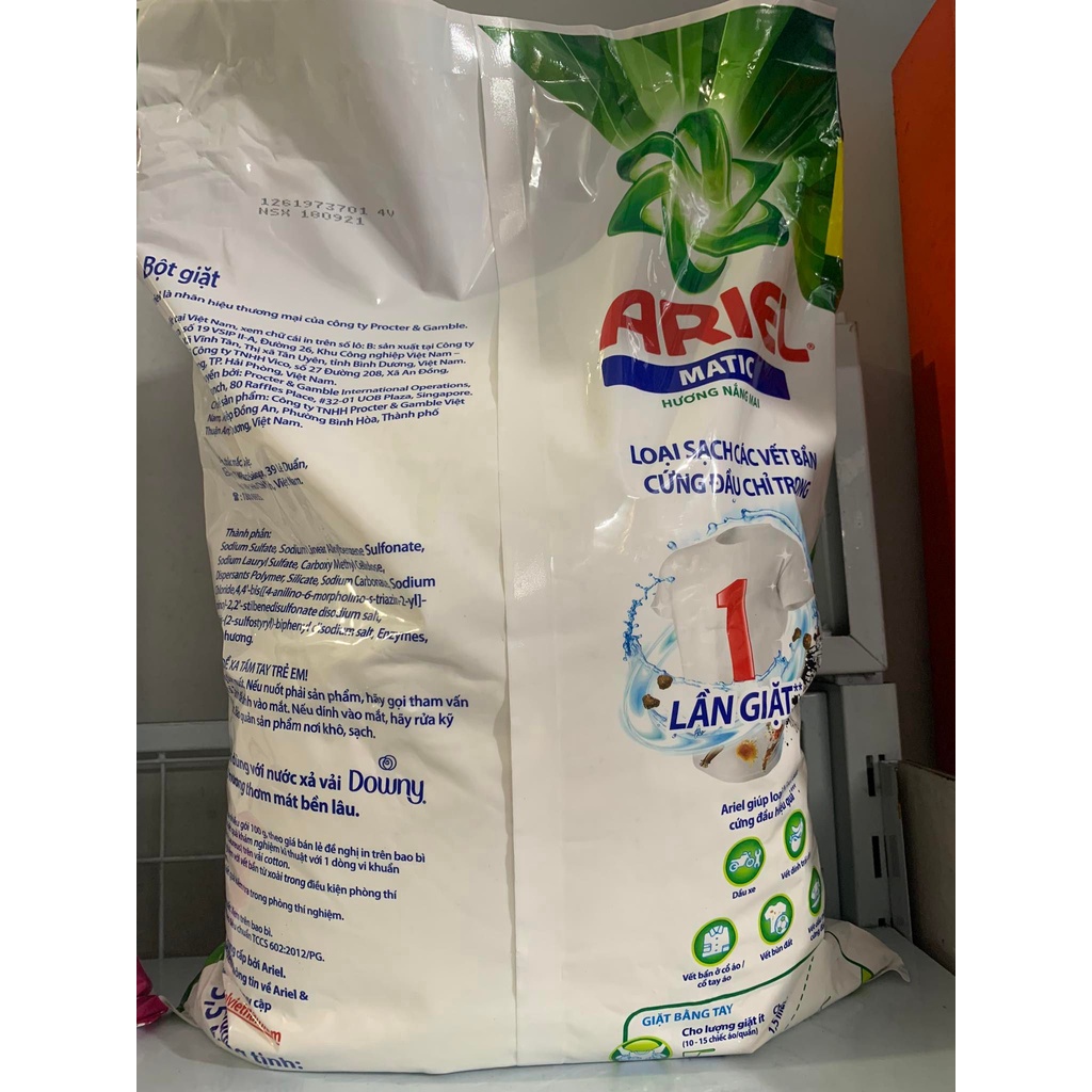 Bột giặt Ariel Matic hương Downy 5kg /hương nắng mai 5,5kg