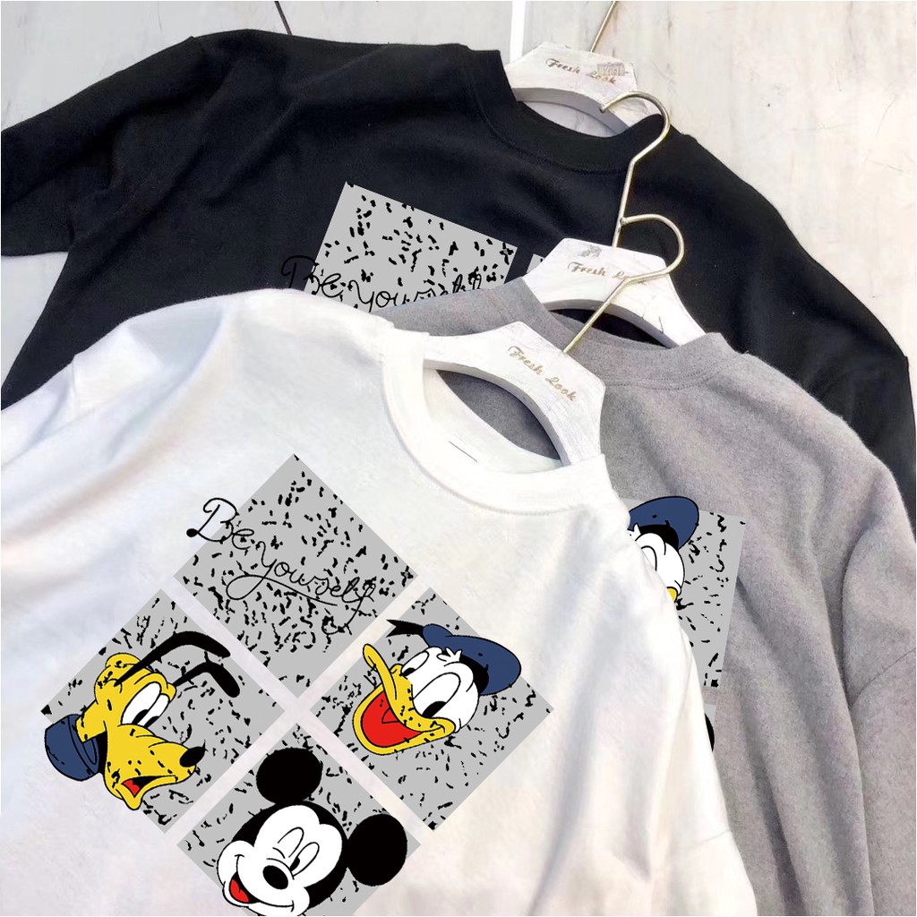 Áo Thun Ngắn Tay In Hình Chuột Mickey Đáng Yêu Cho Nữ Mùa Hè 2020