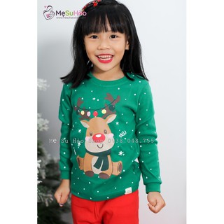 Bộ NOEL cao cấp trẻ em hãng Ttasom , mẫu Tuần Lộc nền xanh