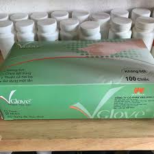 VGLOVE KHÔNG BỘT SIZE M GĂNG TAY CHẤT LƯỢNG CAO Găng tay Latex không bột Vglove Khải Hoàn, hộp 100 cái màu trắng
