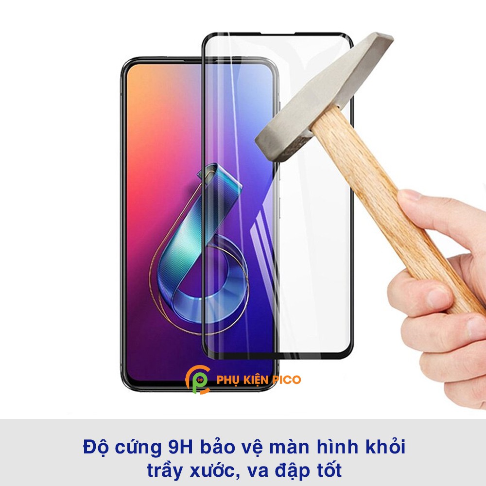 Kính cường lực Zenfone 6 full màn hình viền đen siêu mỏng độ cứng 9H - Dán màn hình Asus Zenfone 6