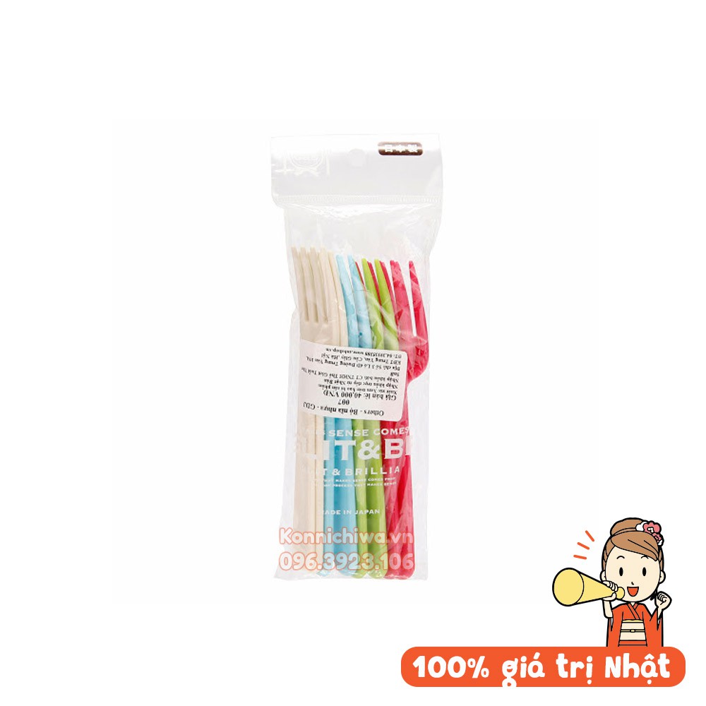 Set 8 chiếc thìa dĩa YAMADA nội địa Nhật, thìa nĩa nhựa dùng hàng ngày hoặc đi du lịch