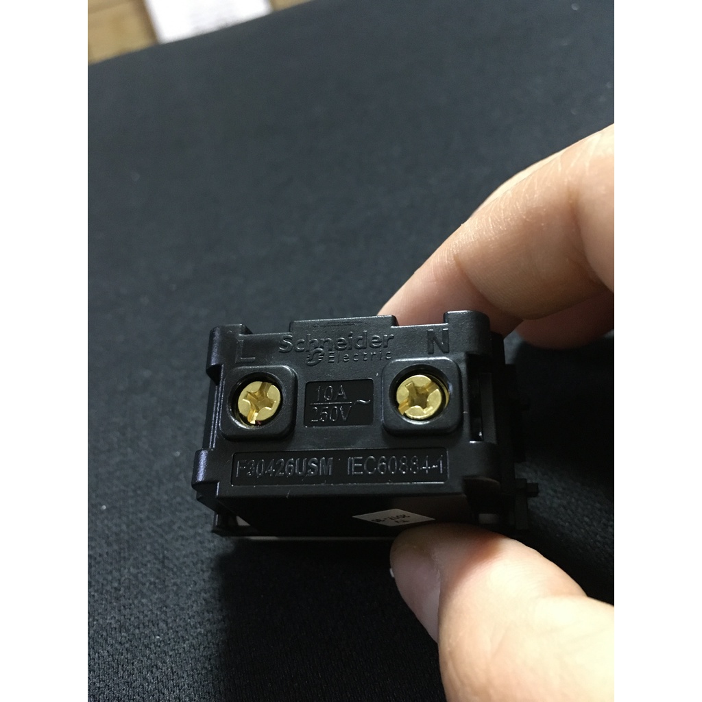 Ổ cắm đơn 2 chấu 10A size S SCHNEIDER F30426USM_WE_G19