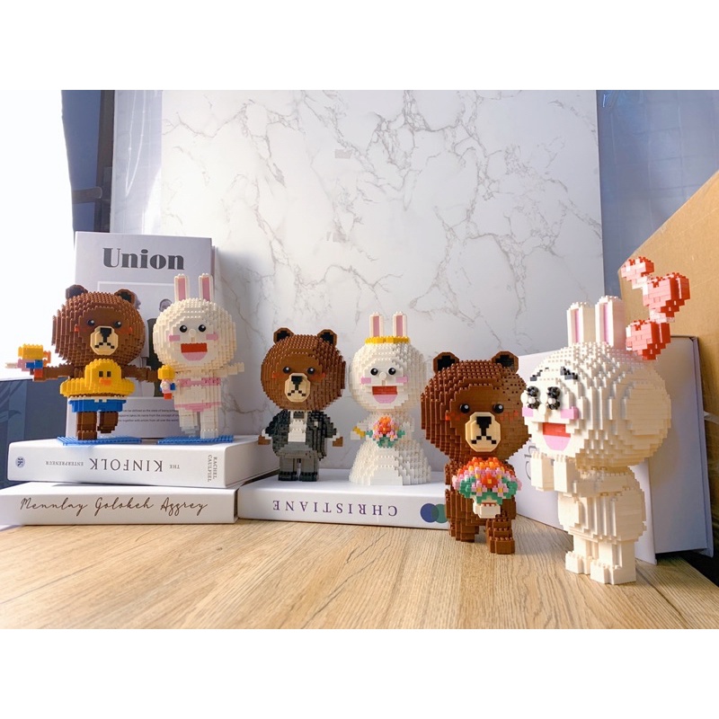 LEGO Gấu Brown Thỏ Cony - MINIBLOCK 3D LINE FRIEND