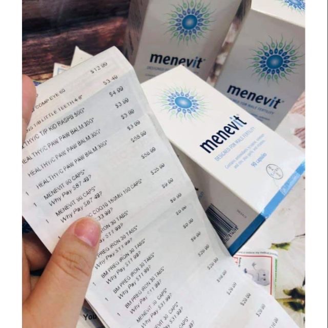 Viên uống giúp cải thiện và nâng cao chất lượng tinh trung Menevit của Úc 90 Viên - Beauty Shop | Thế Giới Skin Care