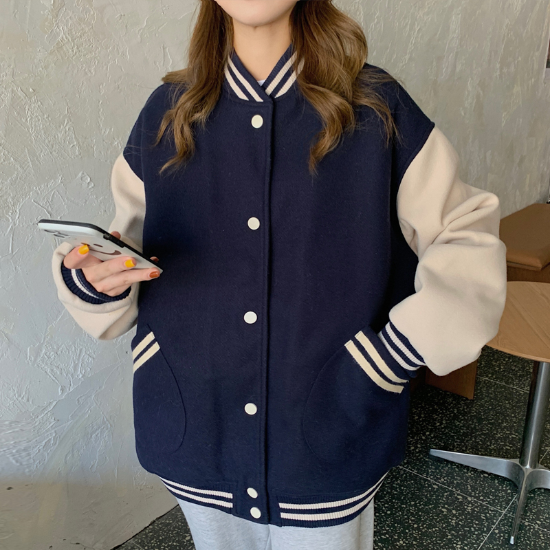 [Áo bomber nữ khoác ngoài kiểu bóng chày] áo bomber nữ from rộng bigsize nỉ kiểu bóng chày thời trang ulzzang hàn quốc | BigBuy360 - bigbuy360.vn