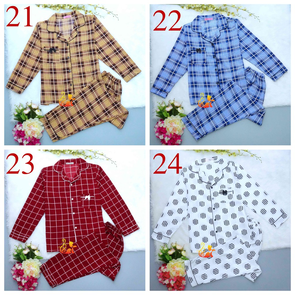 THANH LÝ - Phần 2 - Bộ Đồ Mặc Nhà Pijama Satin Tay Dài Cao Cấp - Siêu Mát - Dưới 60kg.