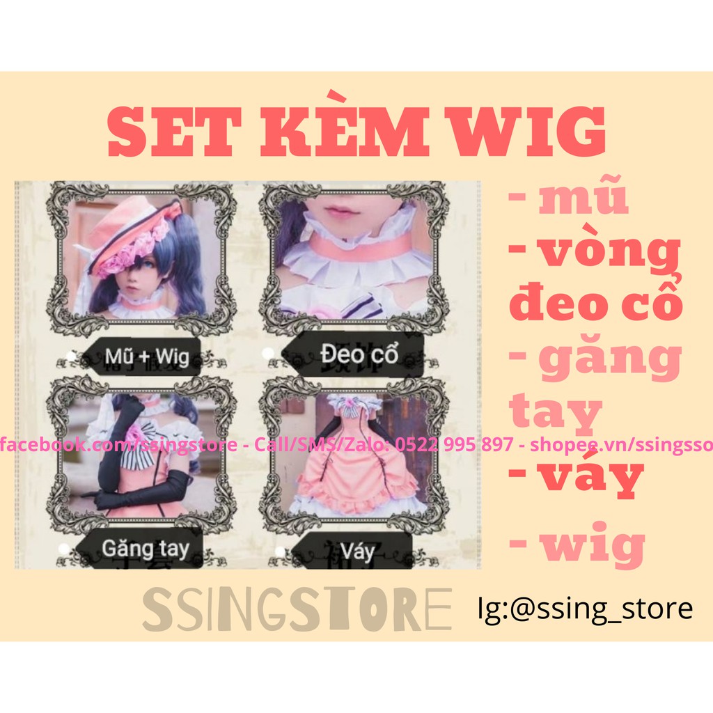 SSINGSTORE Set COSPLAY " Lady Ciel "  trong Anime HẮC QUẢN GIA