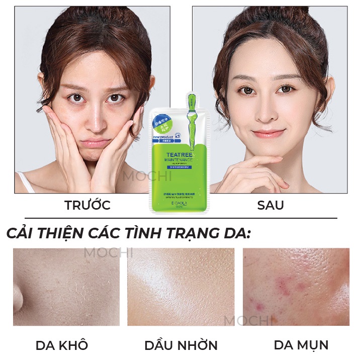 Mặt Nạ Tràm Trà Xanh Giảm Mụn Da Dầu l Dưỡng Trắng Da Mask Giấy Đắp Mặt Teatree Acne Bioaqua Nội Địa Trung MOCHI SHOP