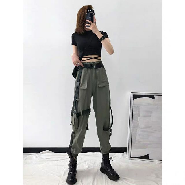 Quần jogger đai túi hộp unisex hip hop