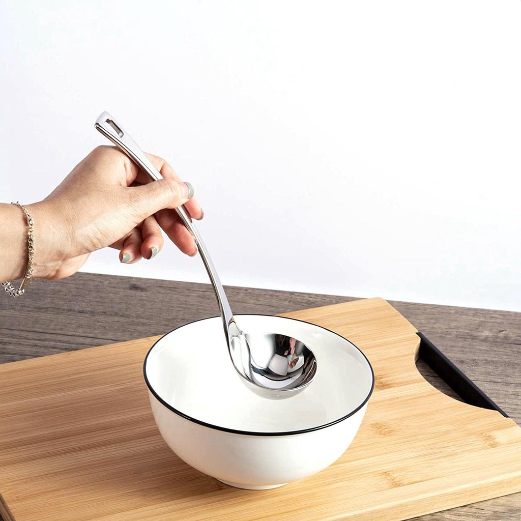 Muỗng Múc Sốt Bằng Thép Không Gỉ Tay Cầm Dài Tiện Dụng Cho Nhà Hàng