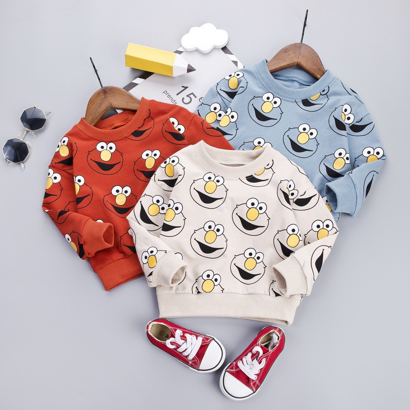 Áo Sweater Dài Tay In Họa Tiết Hoạt Hình Sesame Street Cho Bé