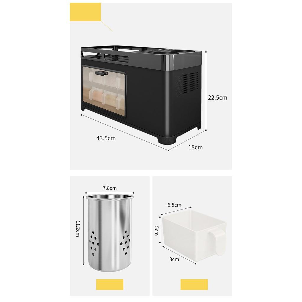 Tủ Gia Vị Inox Đa Năng 3 Trong 1  Ống Đựng Đũa, Ống Cắm Dao, Tủ Để Đồ Nhà Bếp