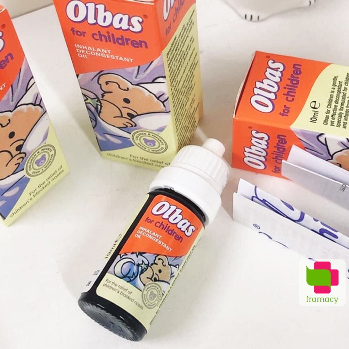Tinh dầu Olbas For Children - Anh &amp; Babix Inhalat N - Đức (5ml) giảm nghẹt mũi cho bé từ 1 tháng tuổi trở lên