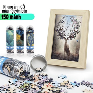 Tranh Ghép Hình Mini 150 Miếng Kèm Khung Anime, Onepiece, Sogoku, Conan
