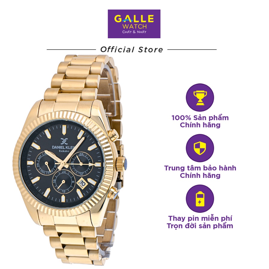 Đồng hồ nam chính hãng Daniel Klein DK.1.12863 chống nước, có lịch ngày thứ, kiểu dáng thể thao, dây thép không gỉ