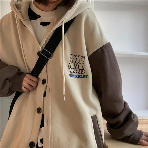 Áo khoác hoodie len phối nhung dày dặn thời trang cho các bạn nữ