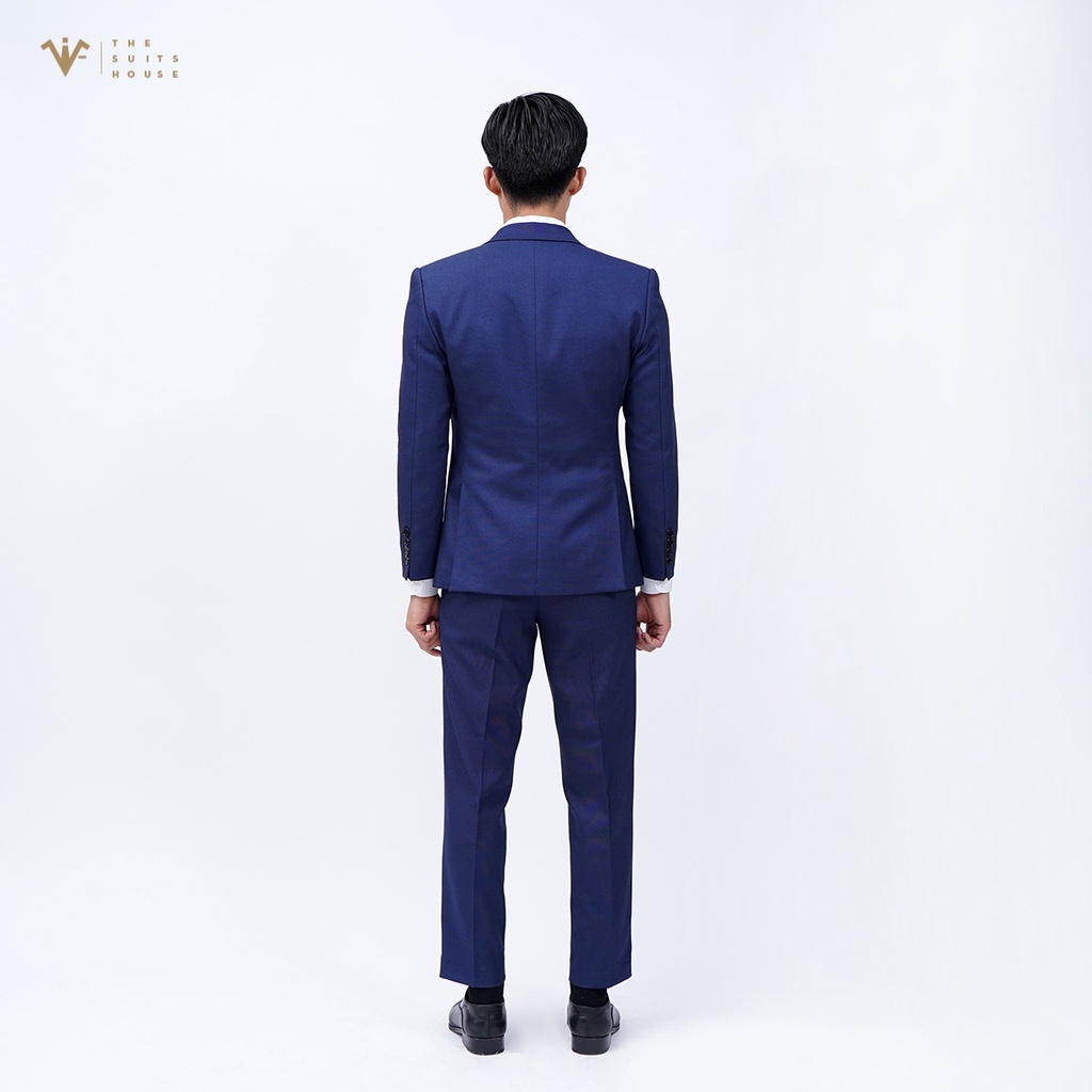 Bộ vest nam xanh navy vân chấm, suits sartorial, chuẩn form The Suits House