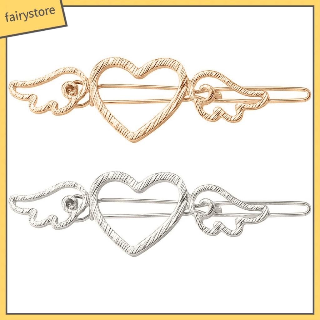 Kẹp Tóc Hình Cánh Thiên Thần Trái Tim Phong Cách Cổ Điển