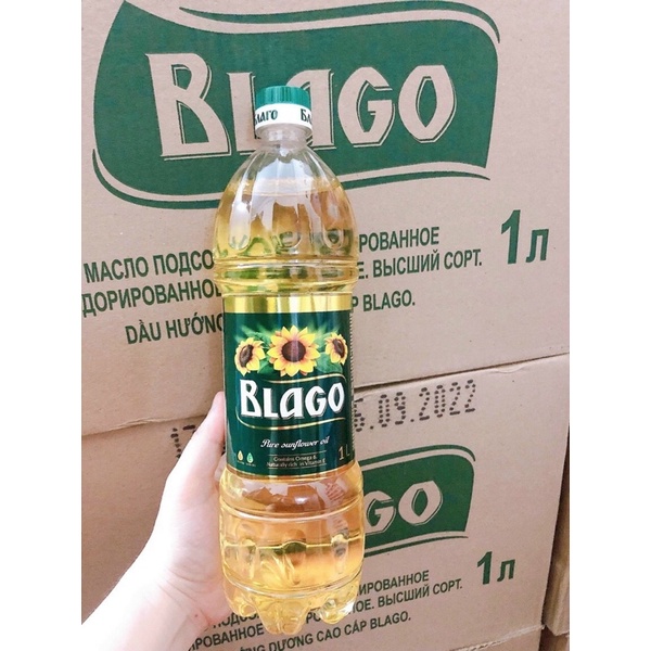 Dầu ăn hướng dương Nga Blago 69k/chai 1 lít
