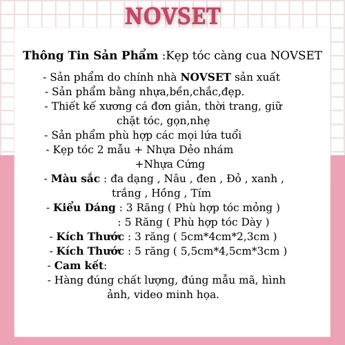 Kẹp Tóc Càng Cua NOVSET Kẹp Càng Cua Trong Suốt Cho Nàng [ Xưởng Sỉ Kẹp Càng Cua ]