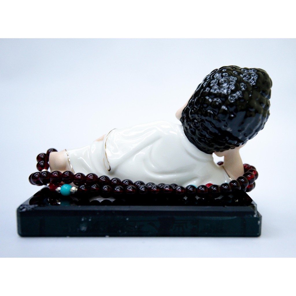 Tượng phật nằm trang trí xe ôtô, xe hơi đẹp (tặng kèm tràng vòng và đế )