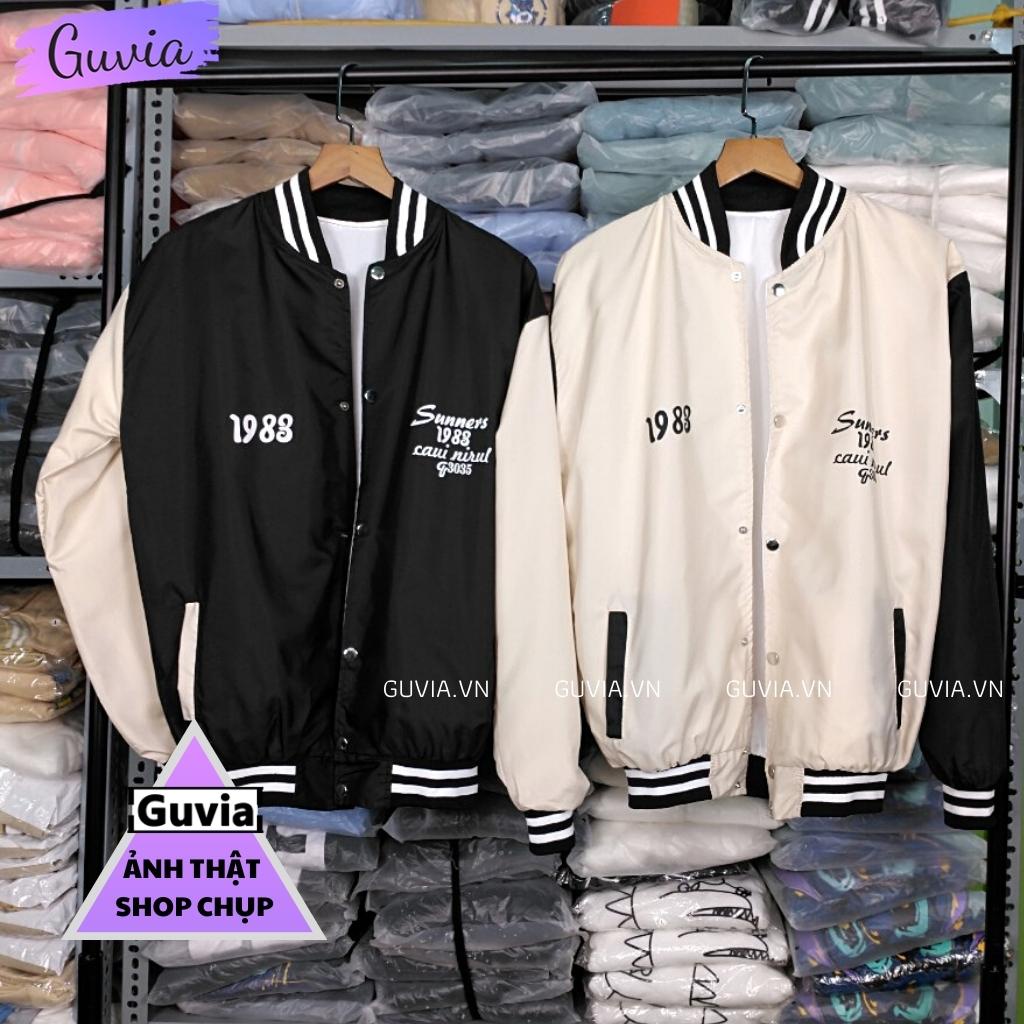 Áo Khoác Bomber 1983 Chất Dù 2 Lớp Nam Nữ Form Rộng Unisex, Áo Gió Chống Nắng Ulzzang GUVIA