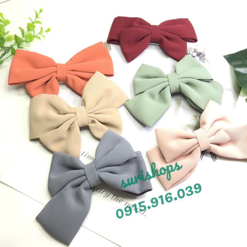 Kẹp Nơ Trơn Kẹp Màu, Kẹp Tóc Nơ Nhiều Màu