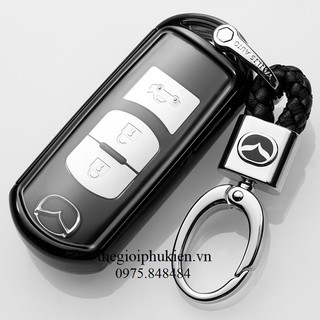 [ Hot ] Ốp, bọc chìa khóa silicon tráng gương bảo vệ chìa khóa xe Mazda 2, 3, 6, CX-5, CX- 8 kèm móc đeo INOX