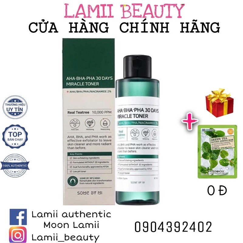 Nước hoa hồng / nước cân bằng da SOME BY MI AHA BHA PHA 30 Days Miracle Toner