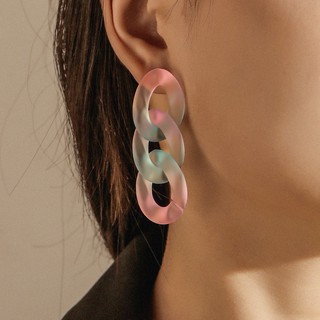 Khuyên tai NEULRY bằng nhựa cây pha lê trong suốt dễ thương