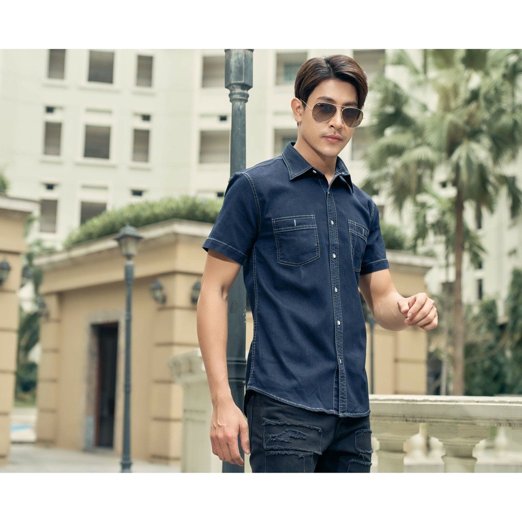 Áo Sơmi Denim ngắn tay Nam SM03 | BigBuy360 - bigbuy360.vn