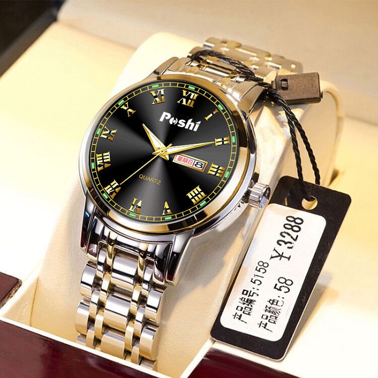 Miễn Phí Vận Chuyển Đồng Hồ Quartz 40mm Nam Thời Trang Hàn Quốc Chống Nước Chống Trầy Xước Phát Quang Tự Động Phiên Bản -Japan Có Hộp Làm Quà Tặng