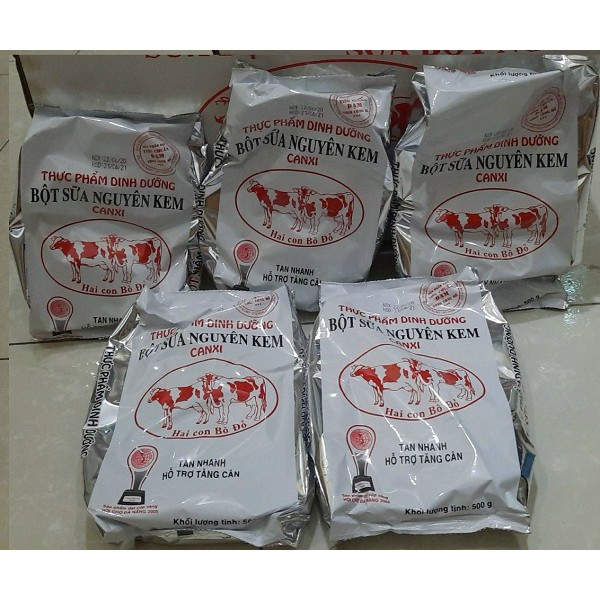 Combo 5 bịch BỘT SỮA NGUYÊN KEM CANXI 500gram