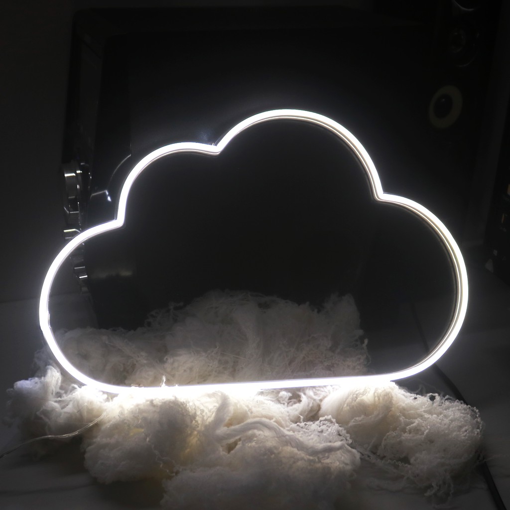 Đèn neon đám mấy trang trí phòng ngủ, kích thước 35 x 25 cm