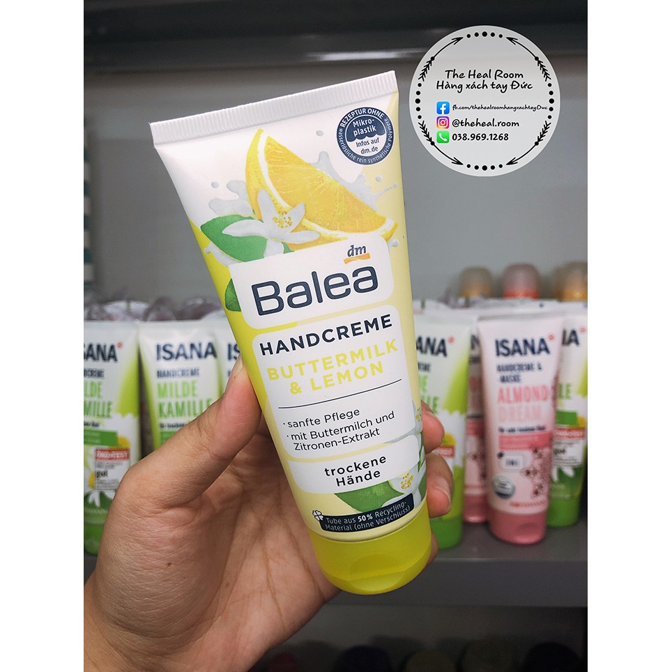 Kem Tay Balea 🍓FREESHIP🍓Balea Handcreme Buttermilk & Lemon Cho Da Khô 100ml [Hàng nội địa Đức]