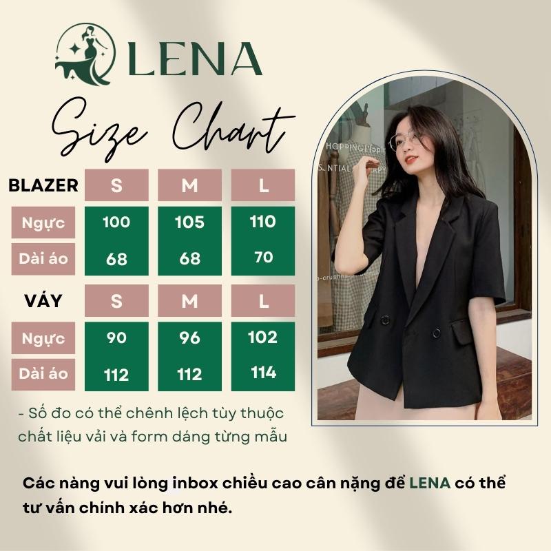 Áo Blazer nữ dáng vest tay lỡ 2 lớp LENA có đệm vai phối váy 2 dây dáng dài trẻ trung thanh lịch GMA027 | BigBuy360 - bigbuy360.vn