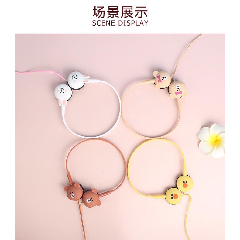 Tai nghe gấu chụp tai, Tai nghe chụp Headphone gấu thỏ line cute