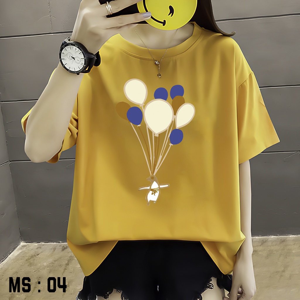 Áo thun tay lỡ nữ Unisex AQI, áo phông form rộng N04 chất vải mềm mịn