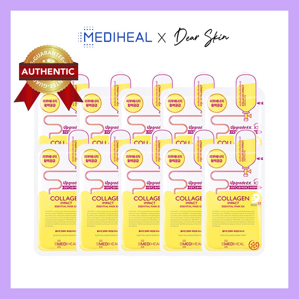 [Chính hãng] [Hộp 10] Mặt nạ Mediheal Collagen Ngăn Ngừa Lão Hóa Da Mediheal Collagen Impact Essential Mask