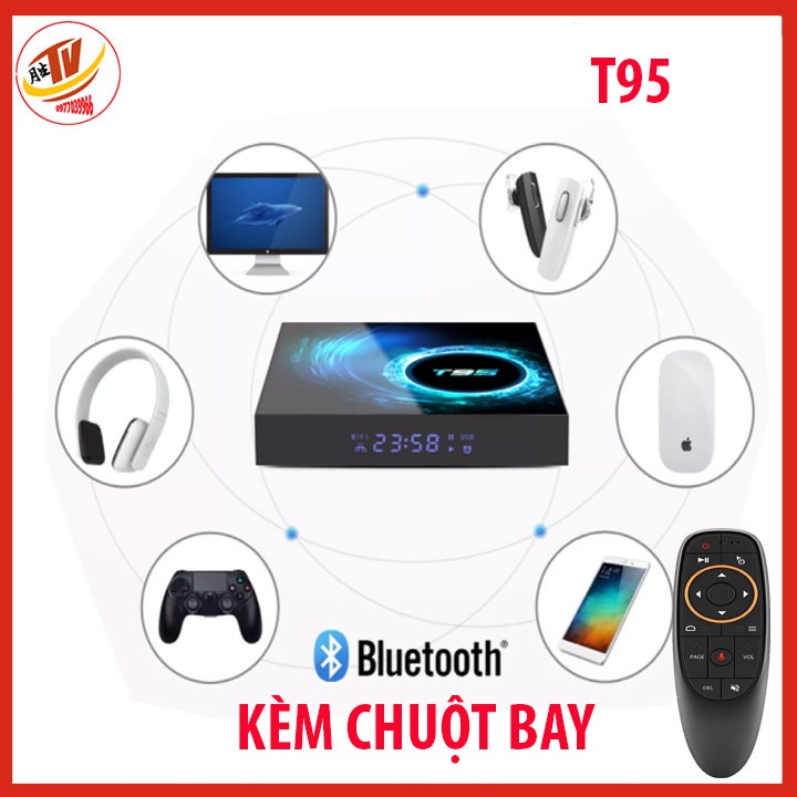 [kem chuột  bay] Android tivi box T95 RAM 4G/ROM 32G cấu hình mạnh - học ZOOM online, giải trí mượt mà, độ phân giải 6K