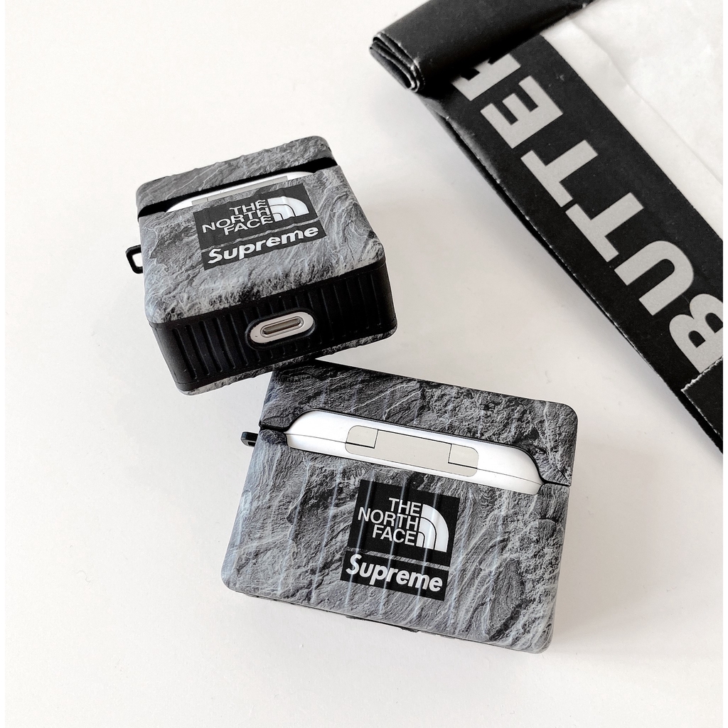 Vỏ bảo vệ hộp sạc tai nghe không dây họa tiết North Face cho Airpods