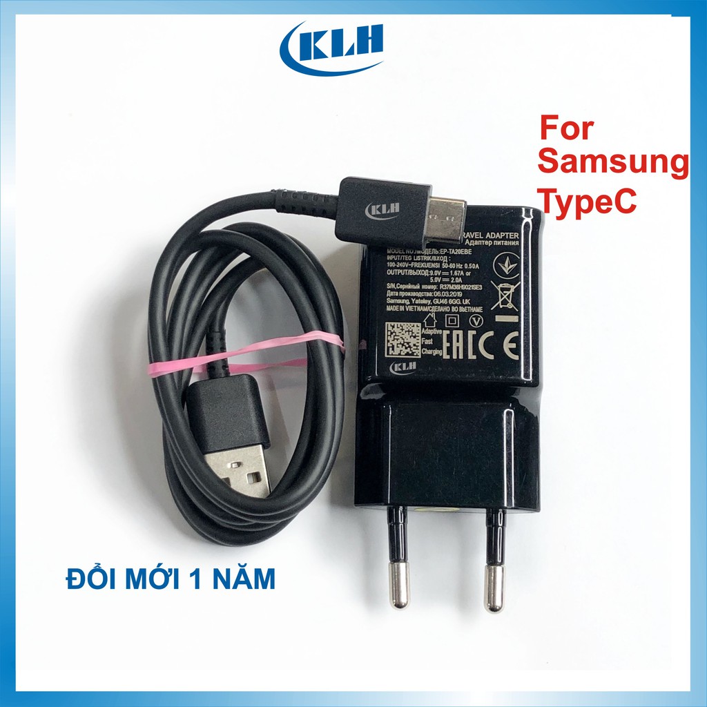 Bộ sạc nhanh cho Samsung Note TypeC đen, Công nghệ Quick chager củ cáp hỗ trợ sạc nhanh Qc 3.0 KLH