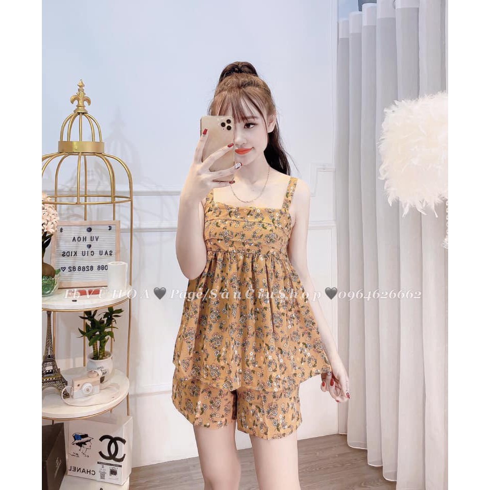 Bộ ngủ bộ mặc nhà hai dây baby doll nopi shop | BigBuy360 - bigbuy360.vn