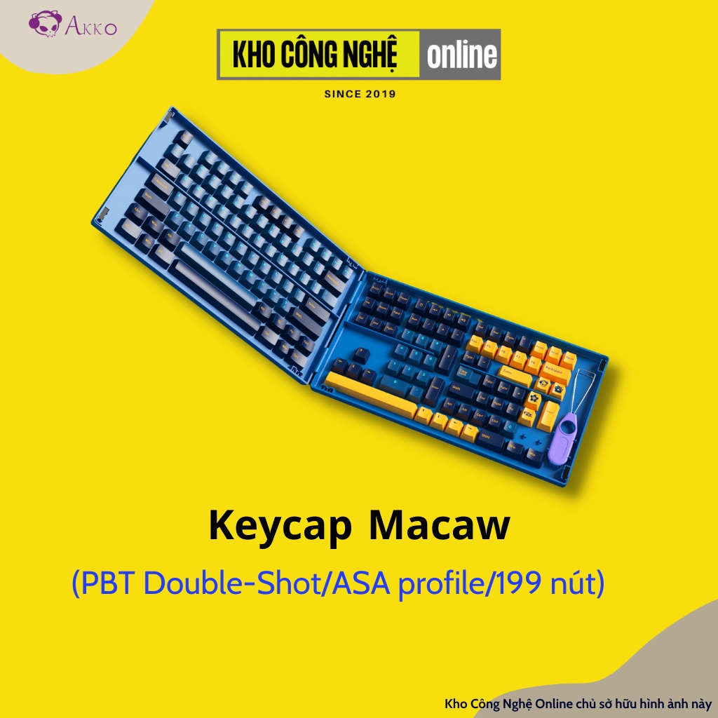 AKKO Keycap set – Macaw (PBT Double-Shot/ASA profile/199 nút)